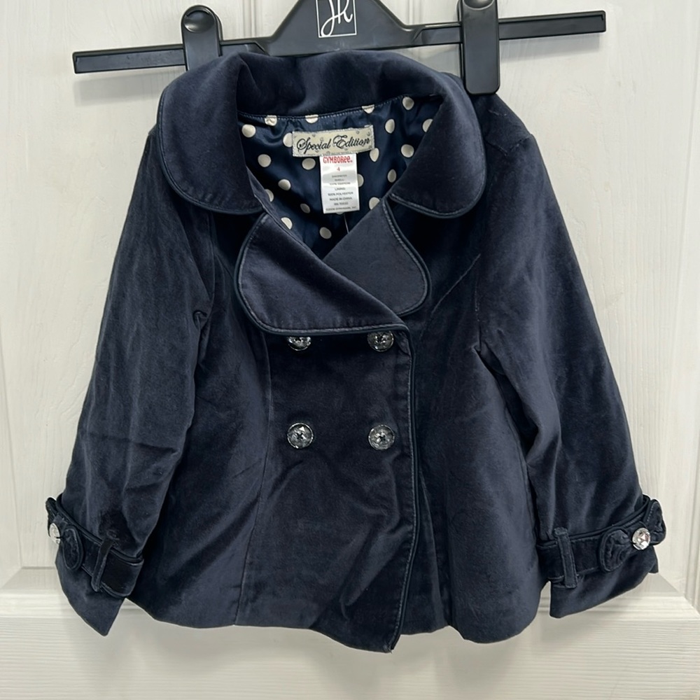 NWT Gymboree Special Edition City Girl line velveteen swing pea coat size 4